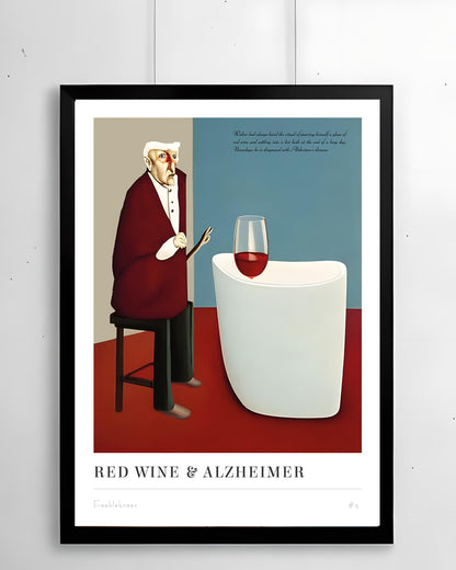 RED WINE & ALZHEIMER #5 - A3 Poster